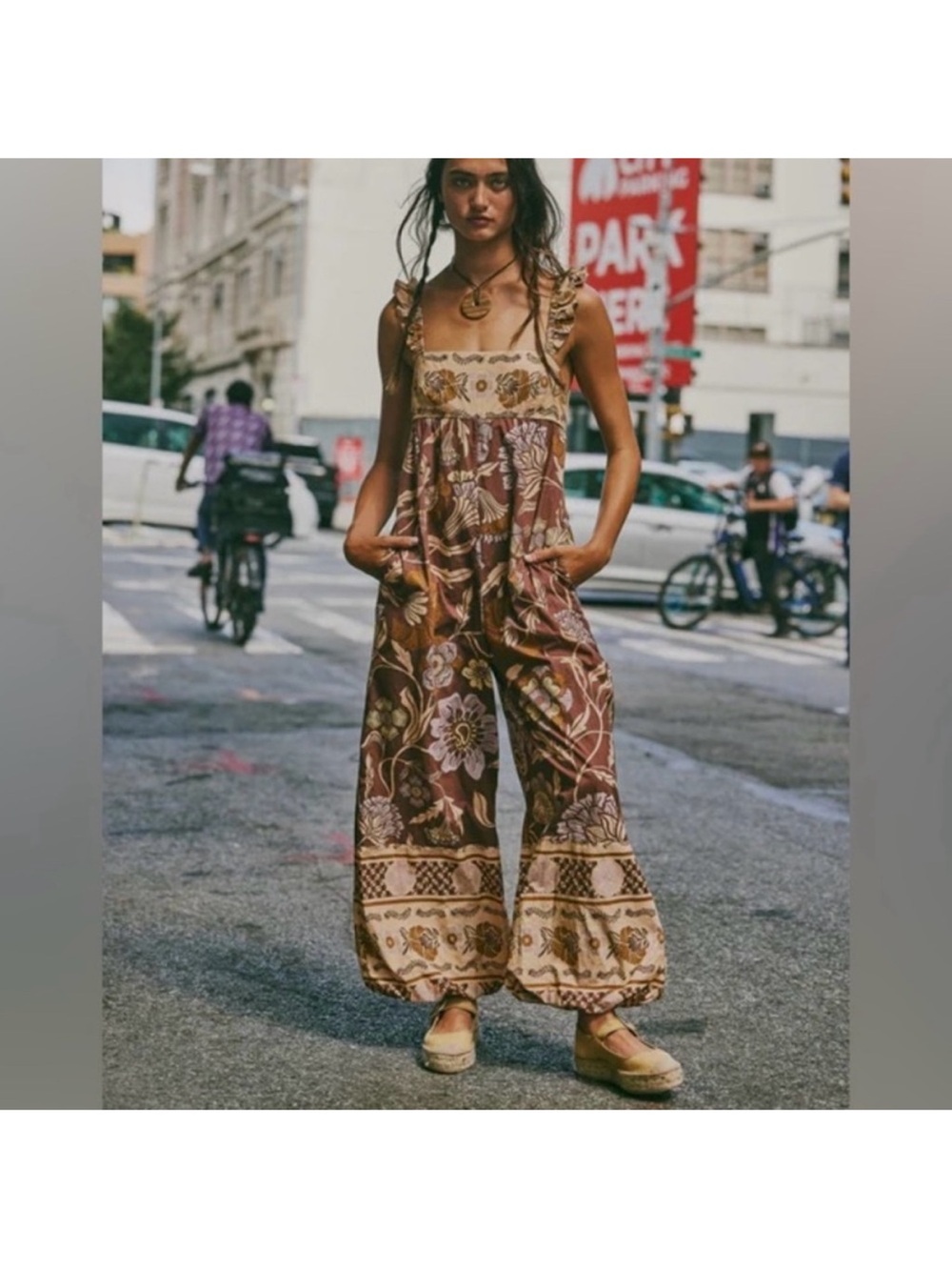 Free People, Bali Albright floral Jumpsuit, w/bubble styling